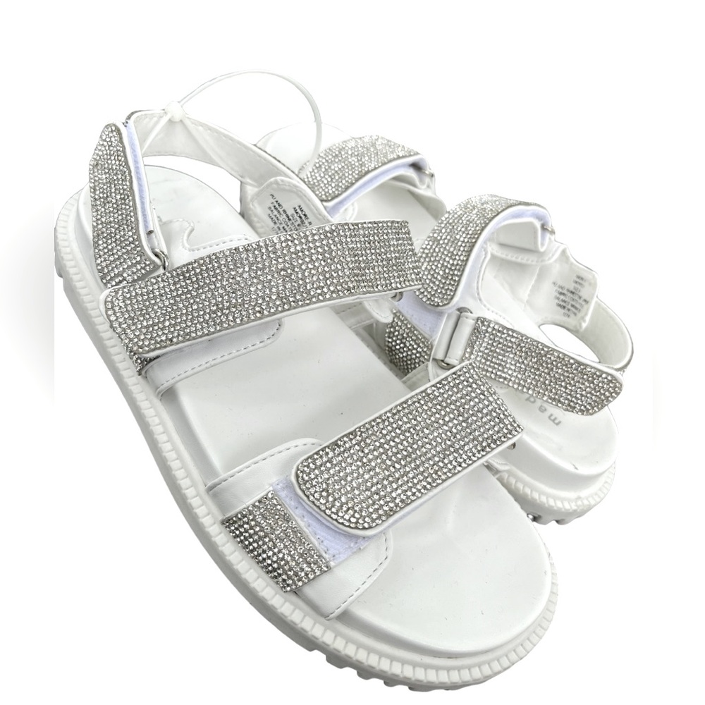 Madden girl white & Sliver rhinestone strap sandals